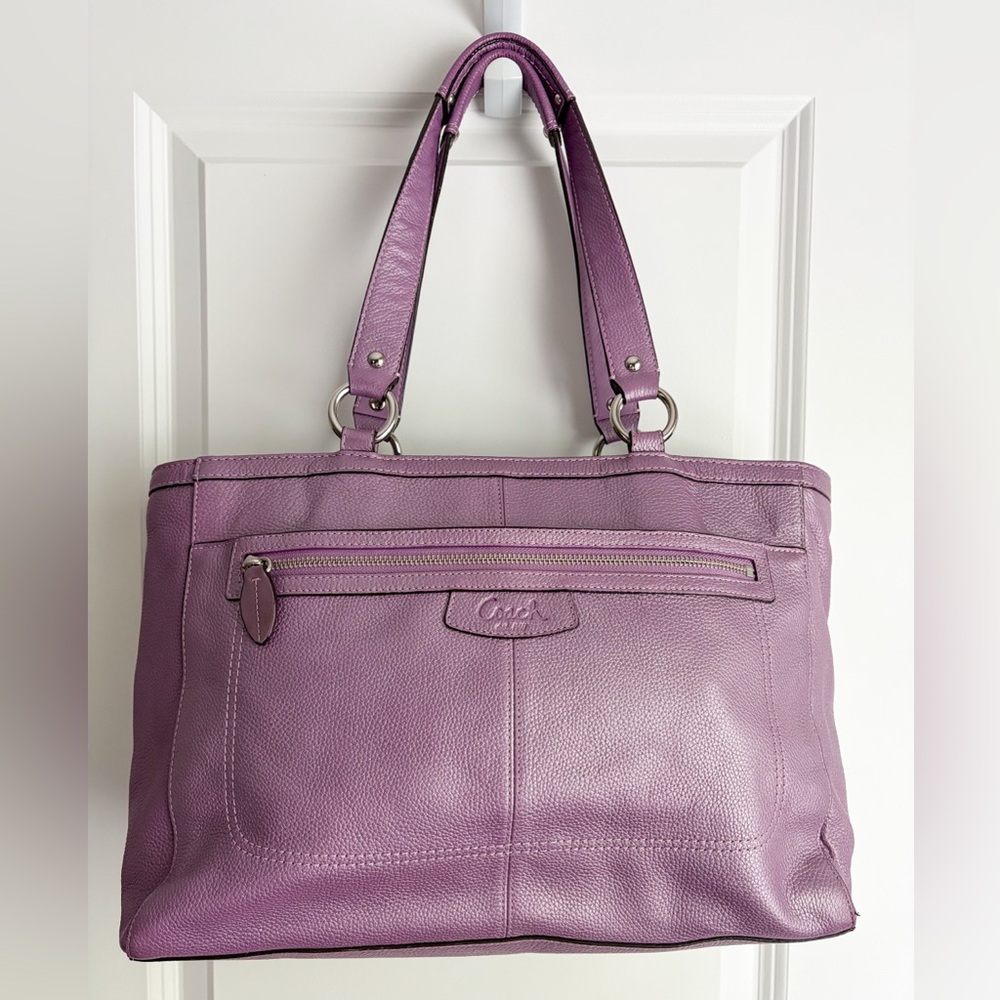 Coach Vintage Penelope lavender lilac pebbled tote bag